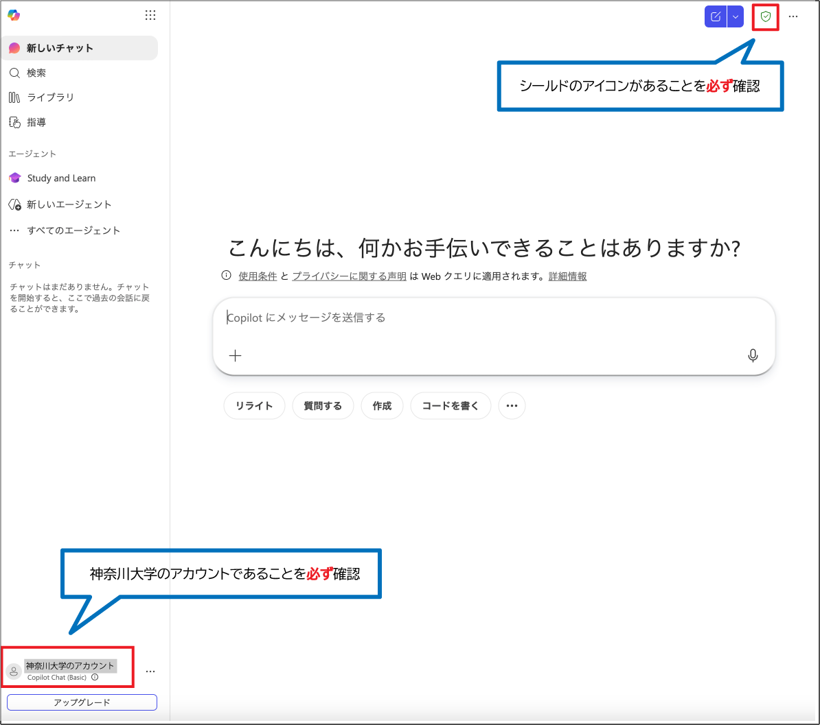 Copilot Chat画面
